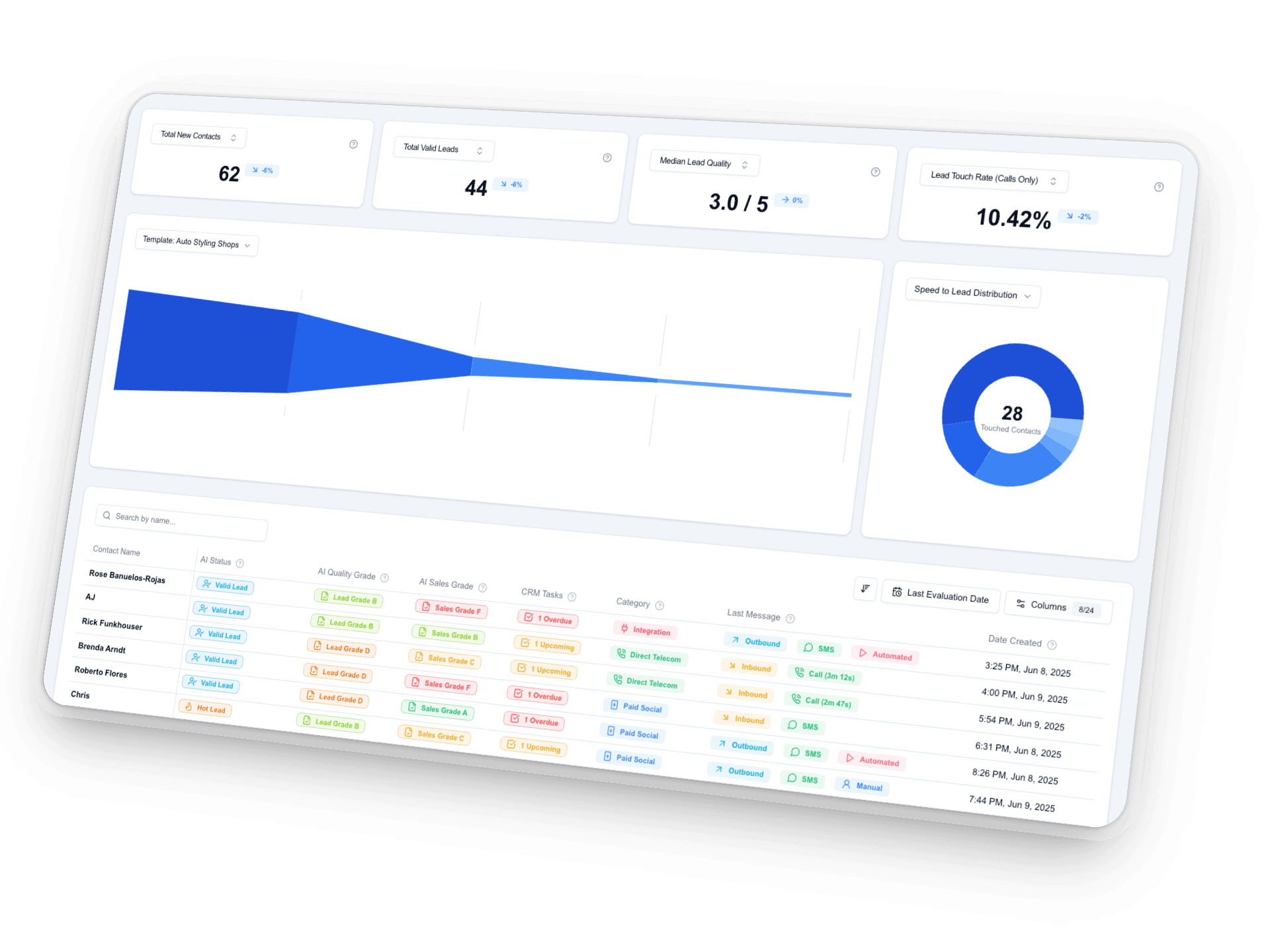 Hero section demo image showing interface components